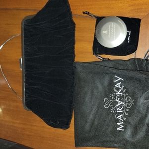 NWOT Velvet black clutch purse Mary Kay Foundation limited ed w/ compact mirror